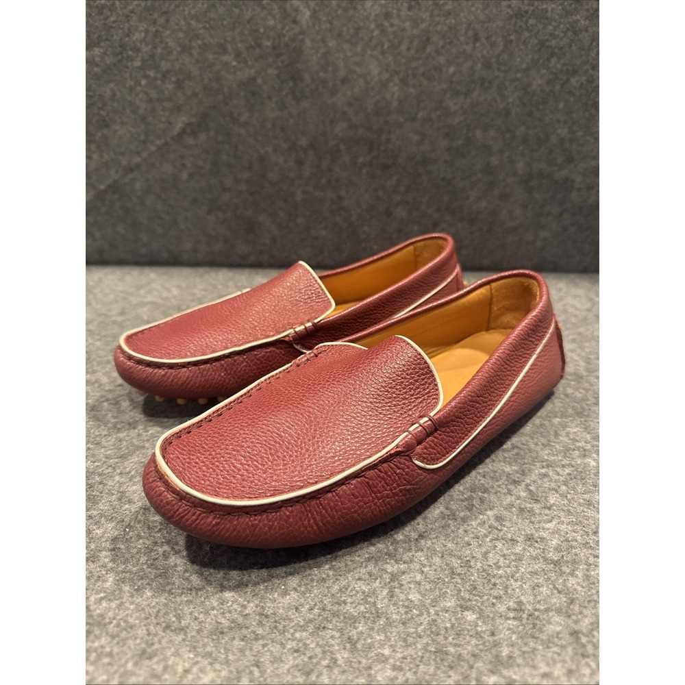 M.Gemi Women's 10 Burgundy Leather Driving Loafers Moccasins Made In Italy